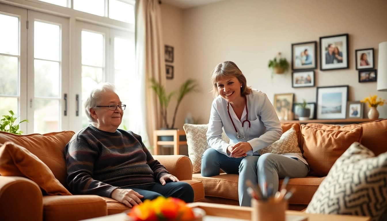 Provide compassionate in home care austin tx in a cozy living environment with a caregiver and client.