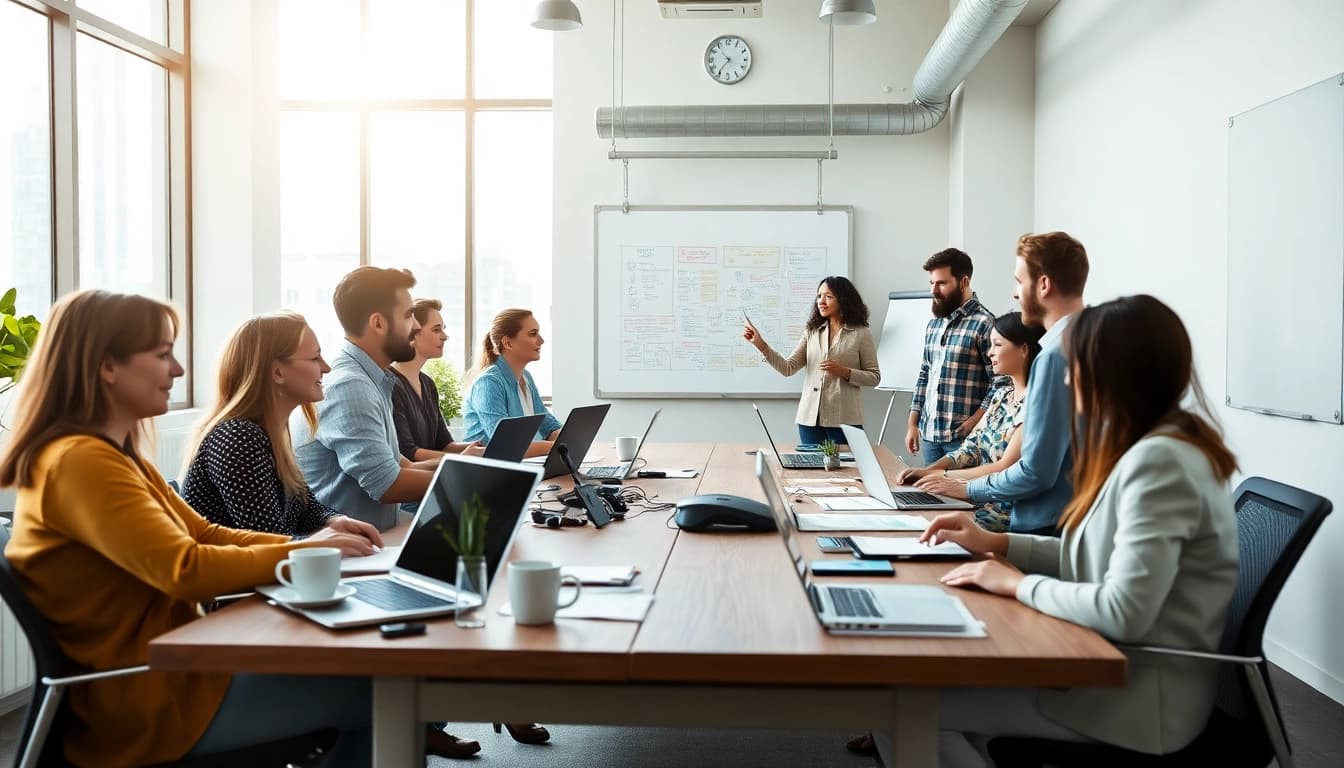 Werkruimte met teamleden die samenwerken aan projecten voor https://www.stofnodig.nl