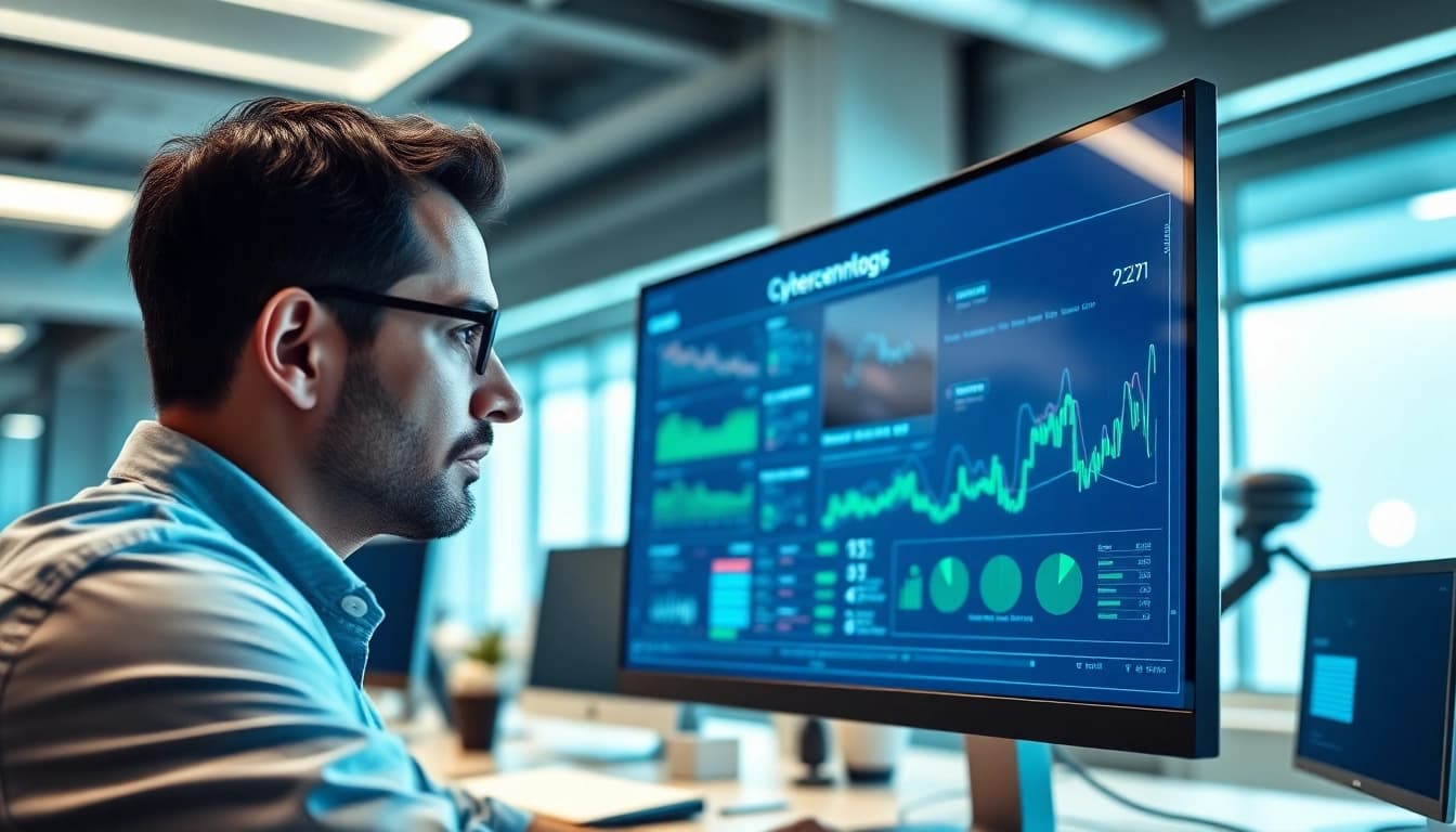 Analyze Cyberdan's comprehensive cybersecurity solutions through an advanced digital interface.