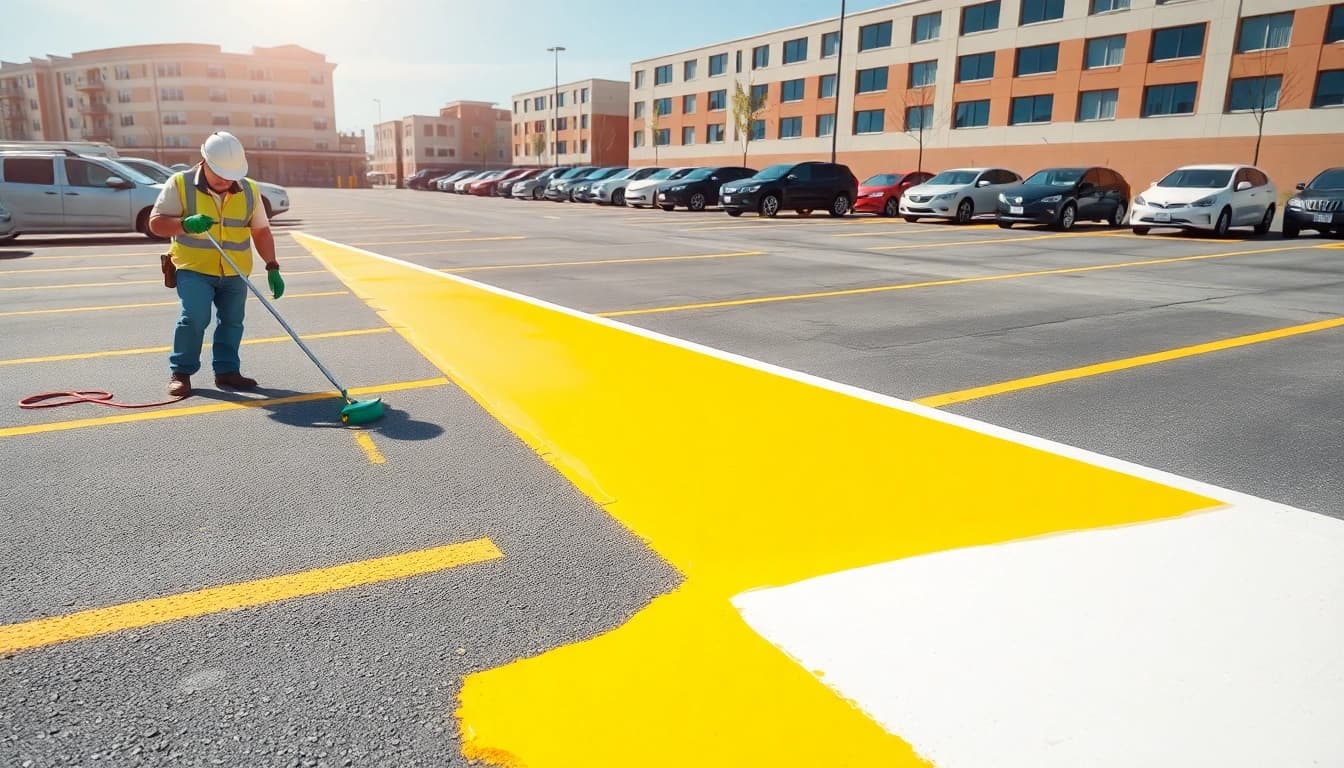 Enhance your space with Parking lot striping Pearl MS through professional line marking and organization.