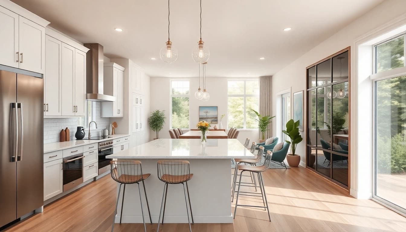 Transform your space with this stunning home renovation of a modern kitchen featuring stylish design elements.