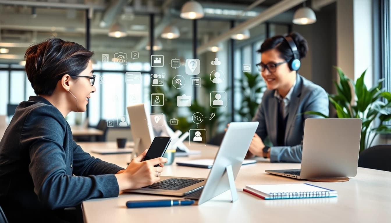 Showcase a chatgpt free alternative in a digital workspace for productivity.