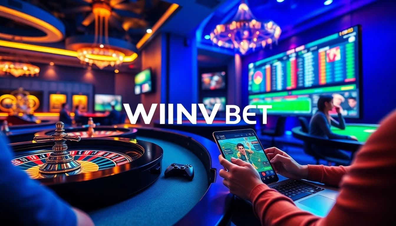 Winvn bet exciting online casino experience with players engaging in games and betting.