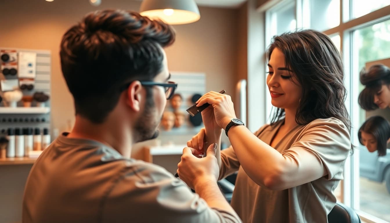 Experience the transformative services of Ace of Fades 212 in a professional hair replacement session.