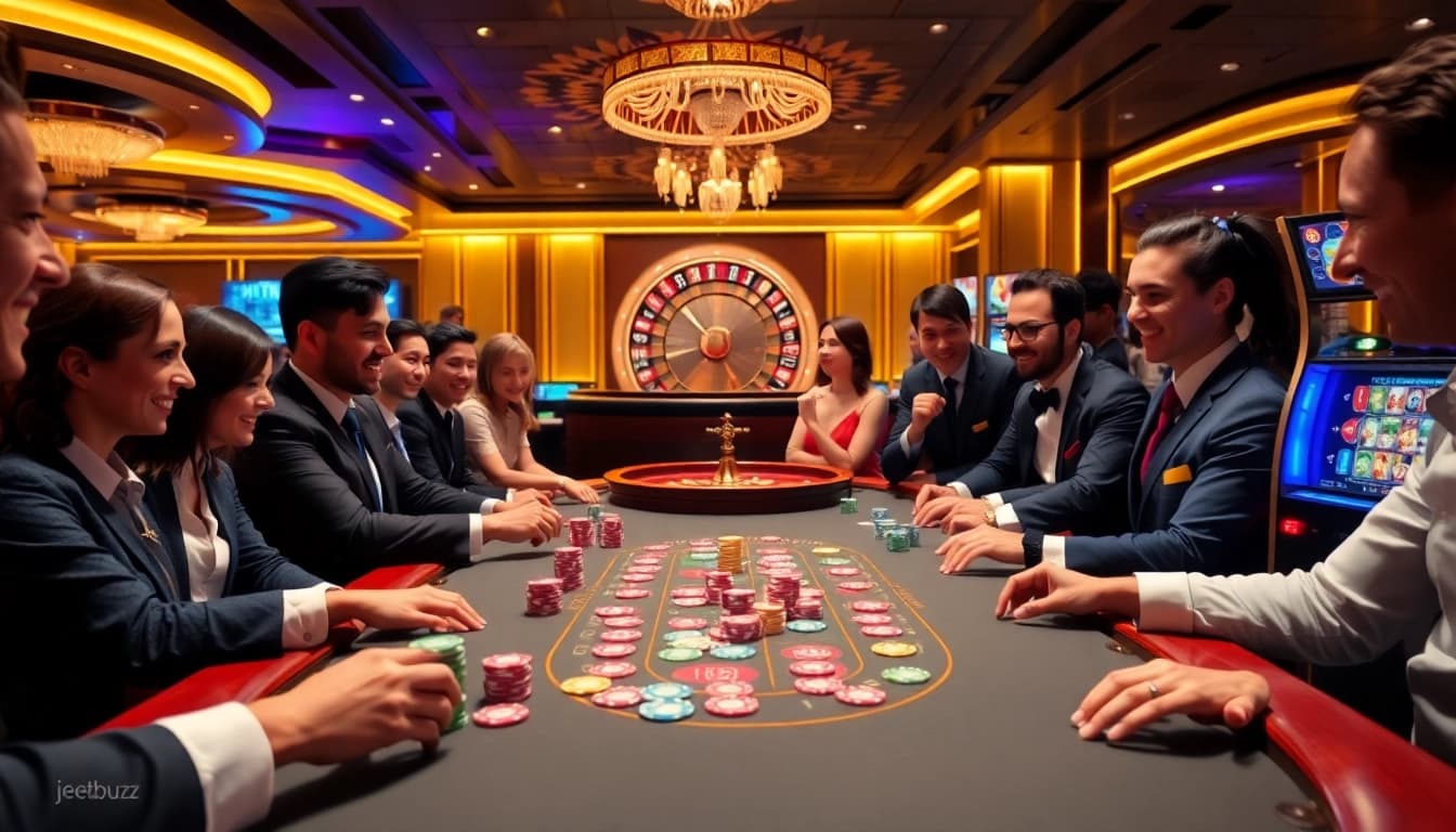 Experience the excitement of jeetbuzz ক্যাসিনো with vibrant roulette wheels and poker tables.
