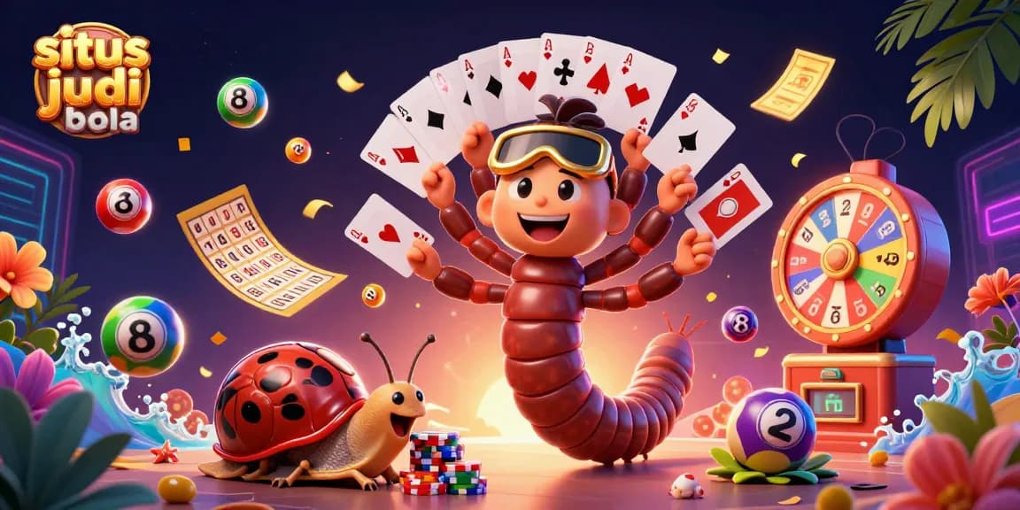 Situs judi bola showcases a lively scene with vibrant characters and dynamic gaming elements, enhancing the gambling experience.