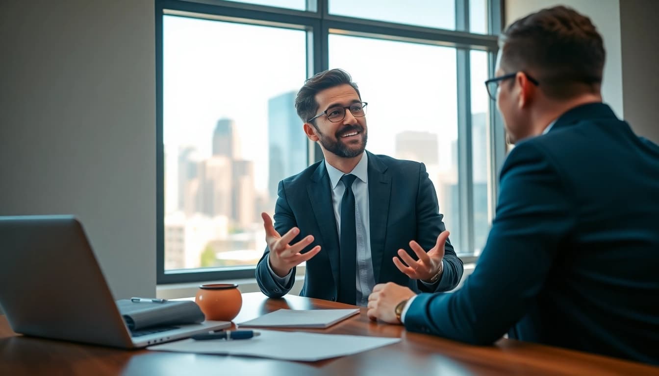 Connect with a business coach near me during an effective coaching session in a bright office.