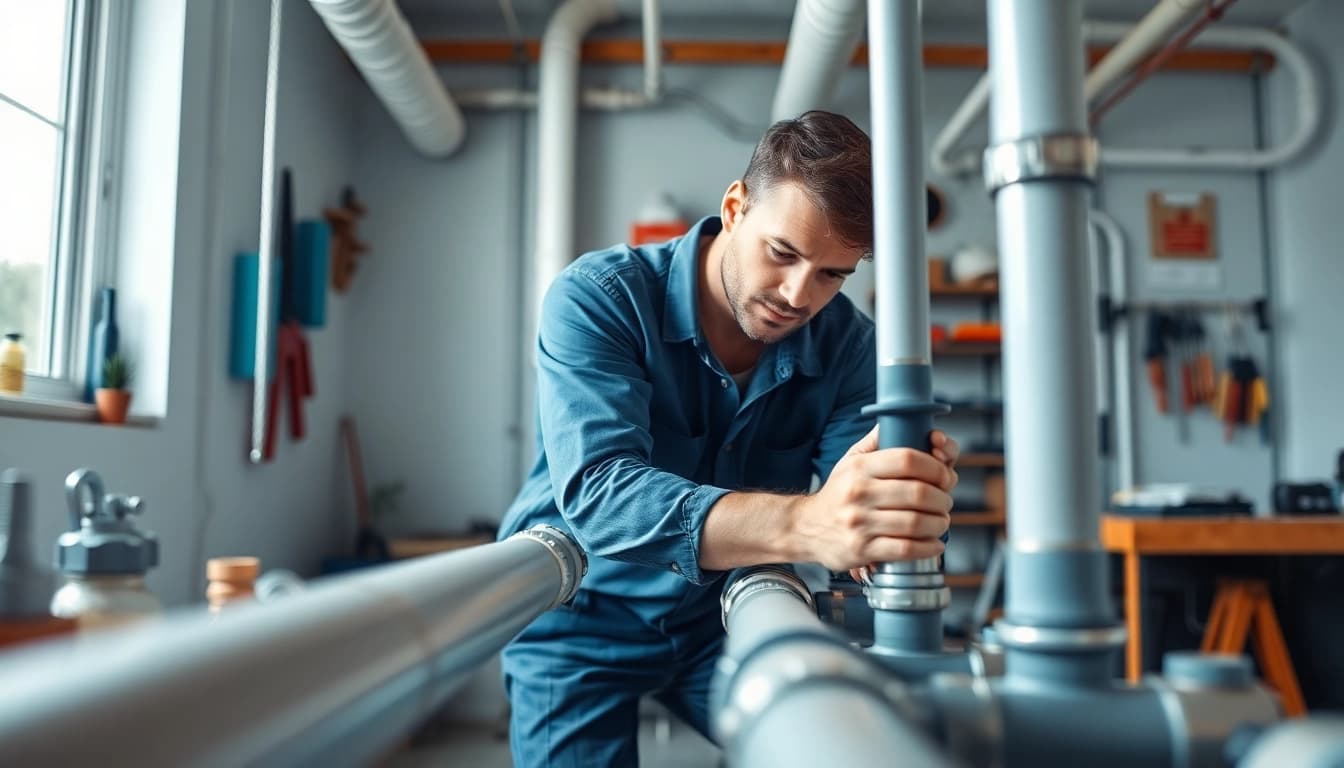 Plumber conducting whole house repiping services Clearwater FL with modern tools and equipment.