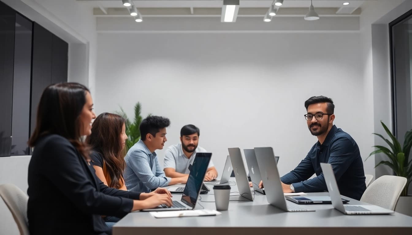 Desenvolvimento de Sites com foco em tecnologia moderna, equipe dedicada em ambiente profissional.