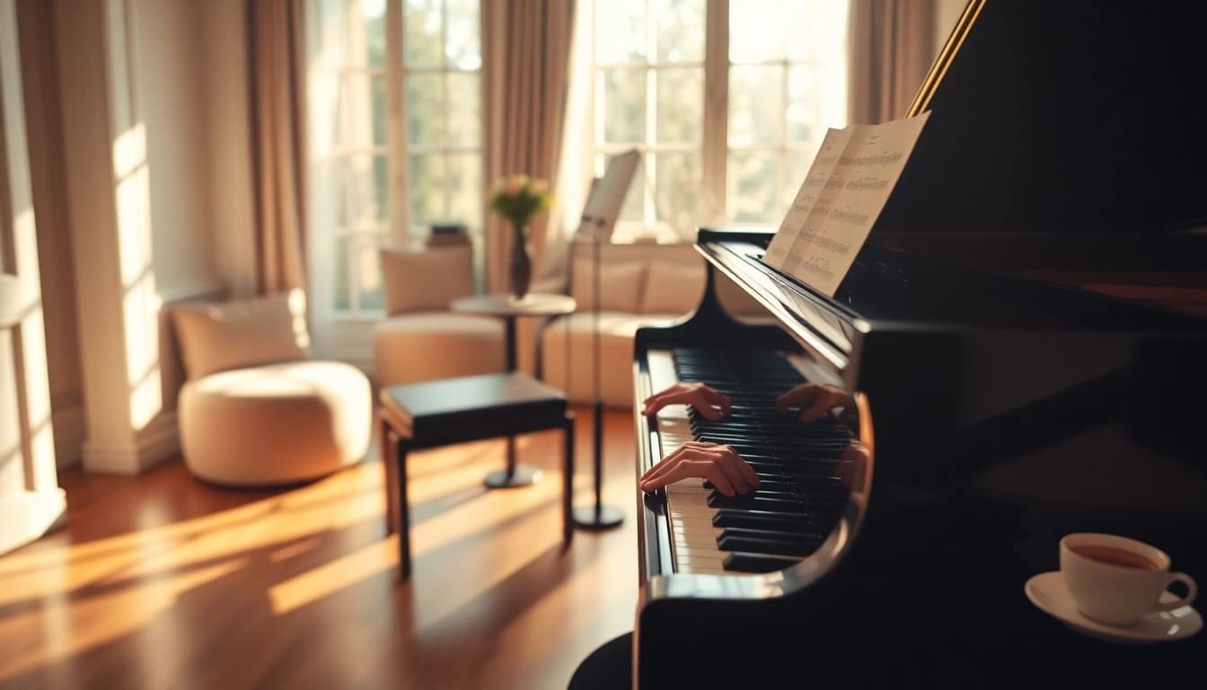 Experience the soothing melodies of https://whisperings.com.ua with serene piano performances in a cozy setting.