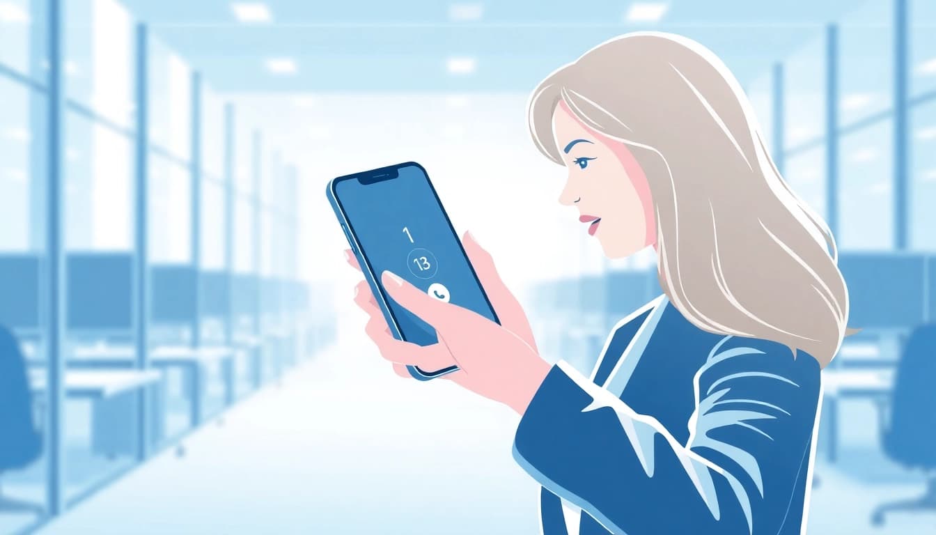 Vérification de numéro de téléphone sur un smartphone par un utilisateur sérieux.
