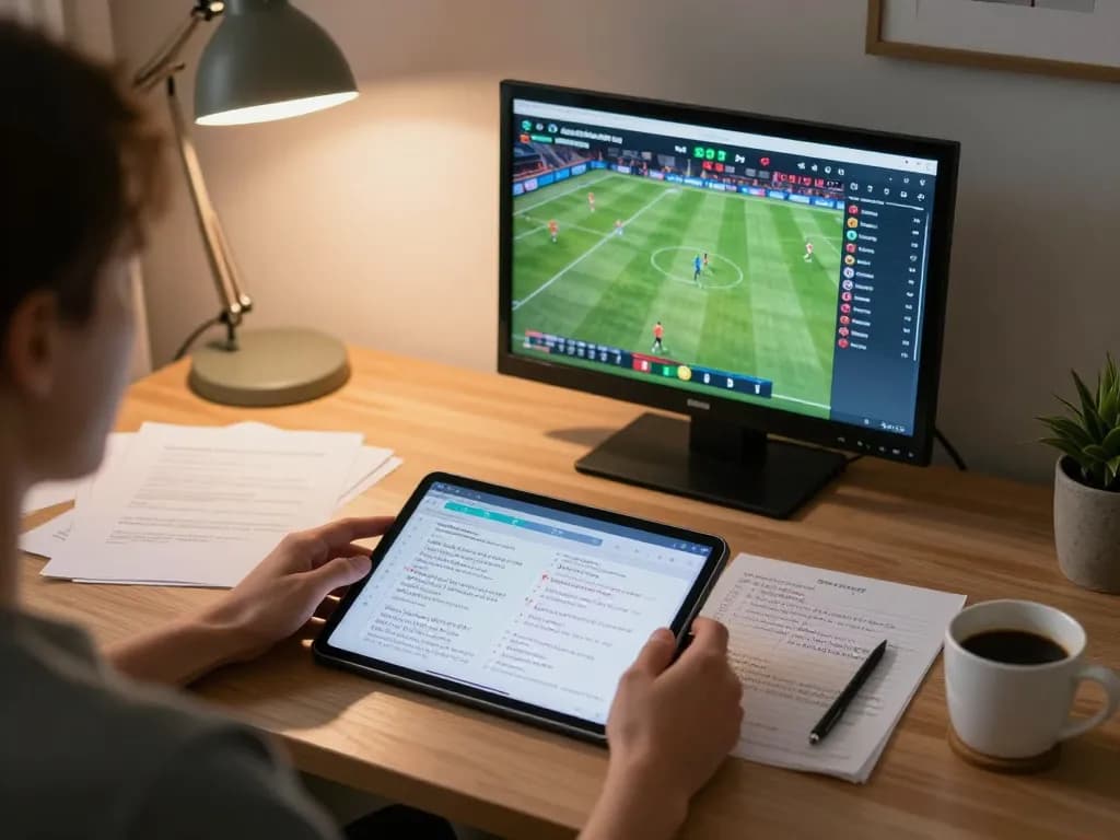 KQBD live soccer scores displayed on tablet during in-depth betting analysis session