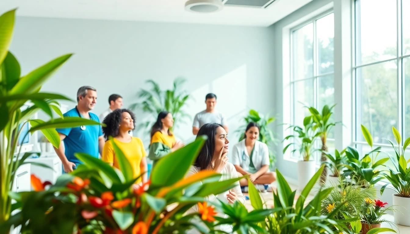 Enhancing Health awareness in a vibrant healthcare environment showcasing wellness activities.