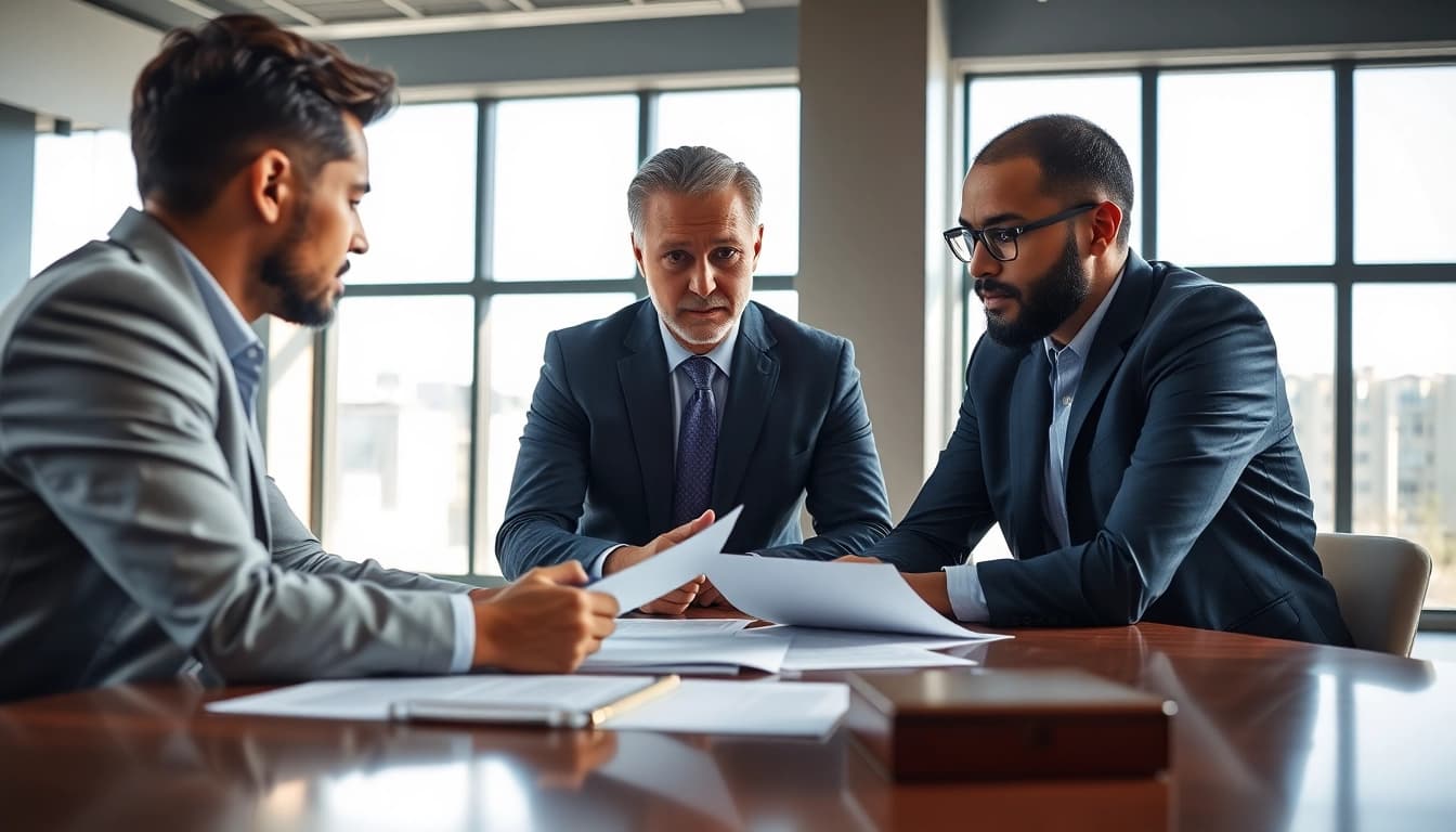 Consulting session at https://www.timgrabeattorney.com with a personal injury attorney and client.