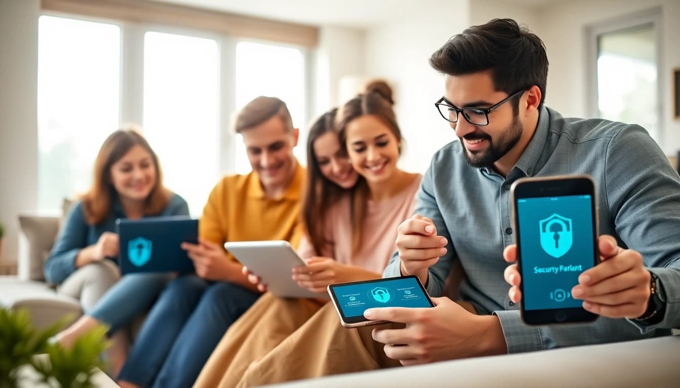 Secure your family's digital life with https://auhra.se showcasing a modern tech-savvy home.