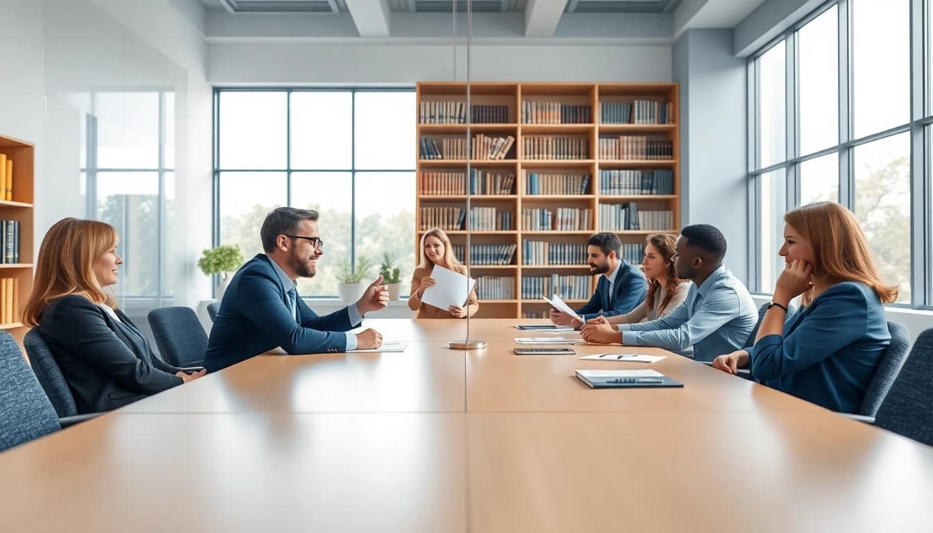 Collaborative legal professionals at http://www.jacobsonpilaw.com in a modern office setting.