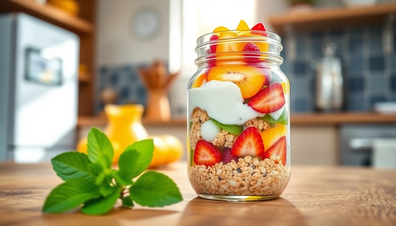 Prepare a colorful mason jar breakfast recipe at https://masonjarbreakfast.com for your morning boost.