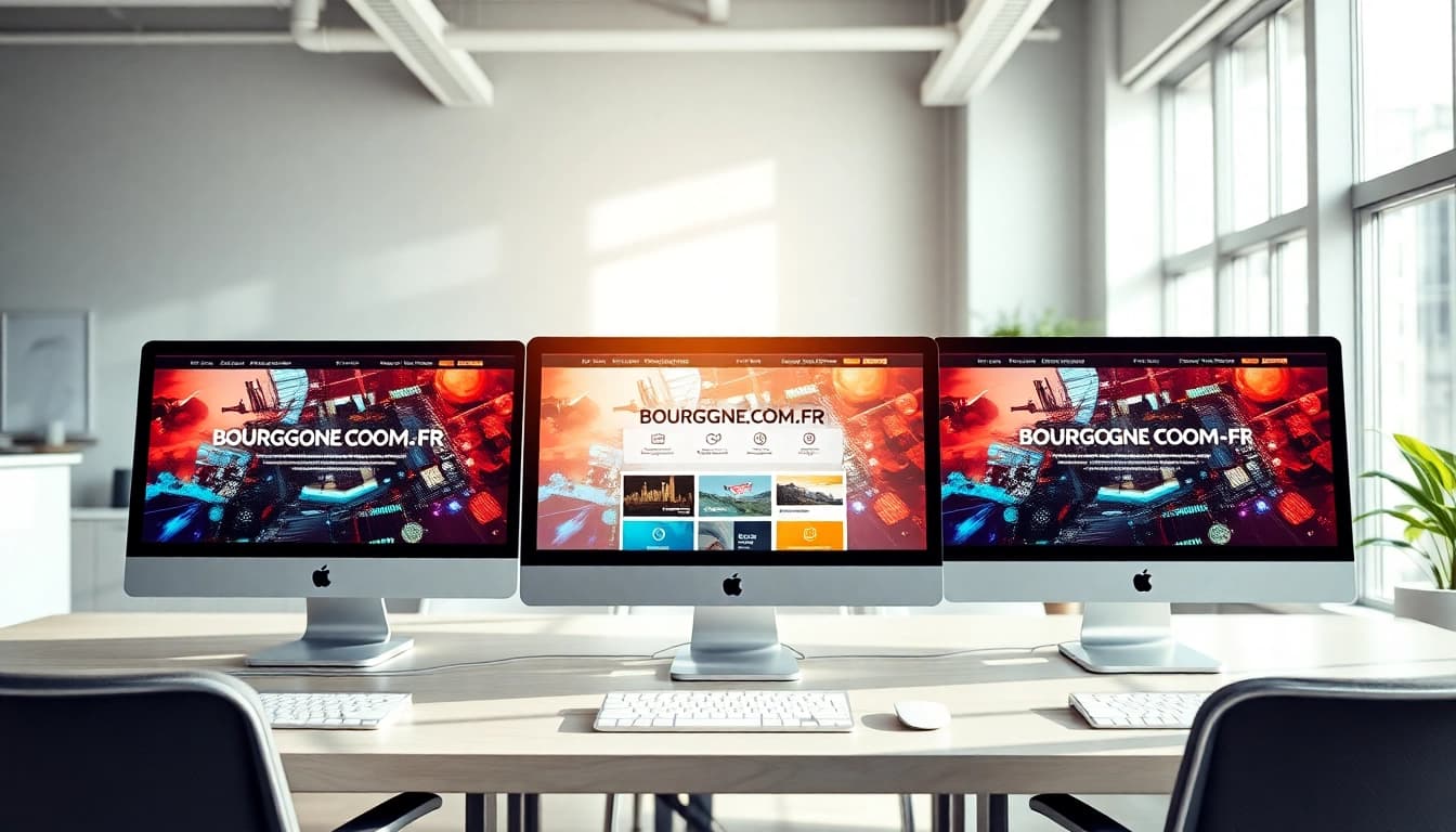 Création de bourgogne-com.fr dans un environnement de bureau moderne avec un design innovant.