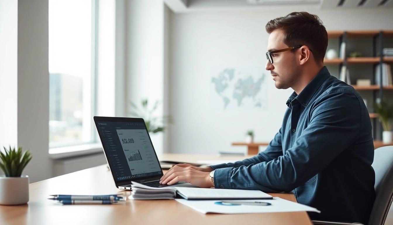 Implement a google penalty removal service analysis with a focused SEO expert in a modern office.
