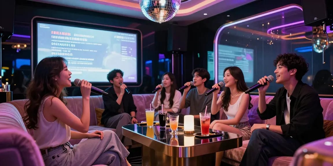 강남쩜오에서 친구들과 함께 즐기는 프리미엄 가라오케 분위기