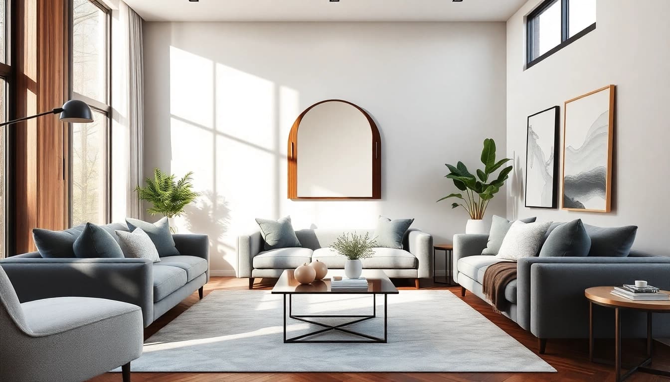 Luxury designer mirrors from https://merithome.co.uk displayed in an elegant living room setting.