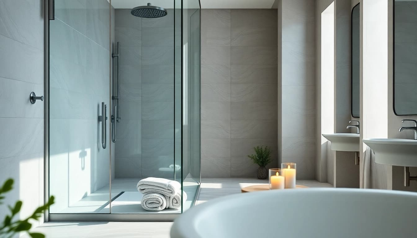 Explore elegant showers Australia featuring contemporary design and luxury details in a serene bathroom.