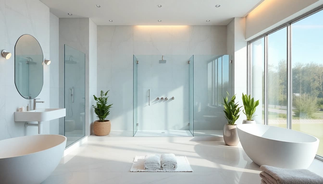 Experience elegant showers Australia with a luxurious bathroom featuring modern fixtures and serene design.