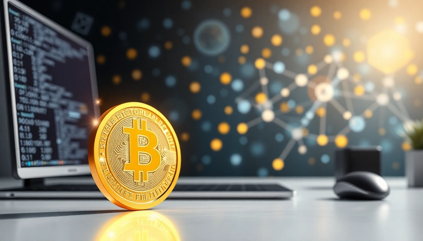 Rocktoken.com offers a unique digital token representation showcased in a modern workspace.