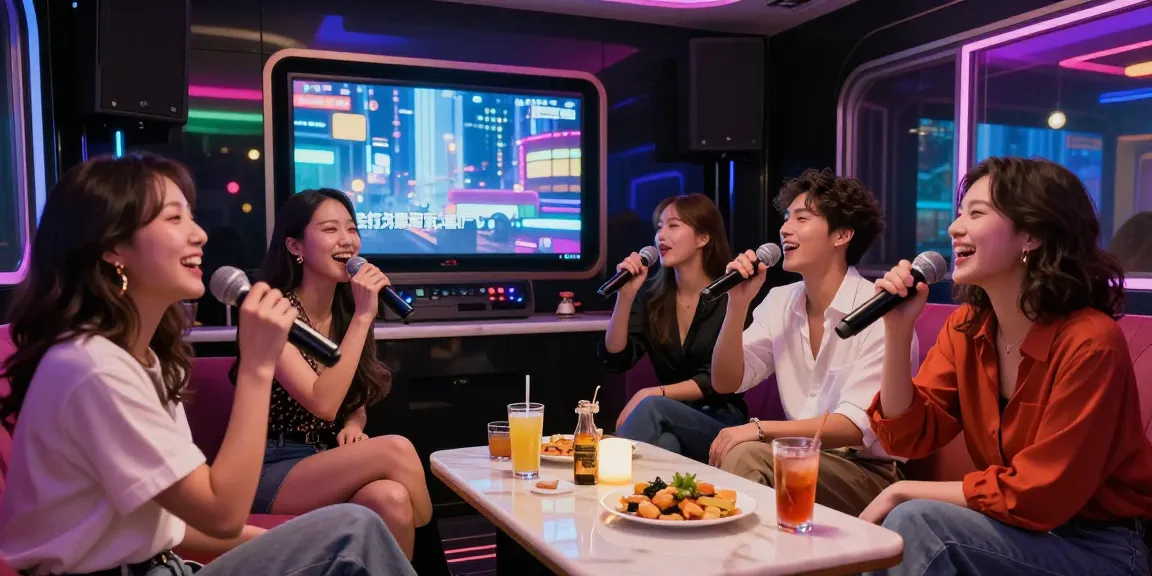 강남 가라오케에서 친구들과 함께 즐거운 시간을 보내는 모습
