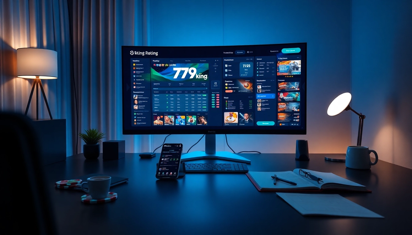 79king online betting dashboard on a sleek professional desk