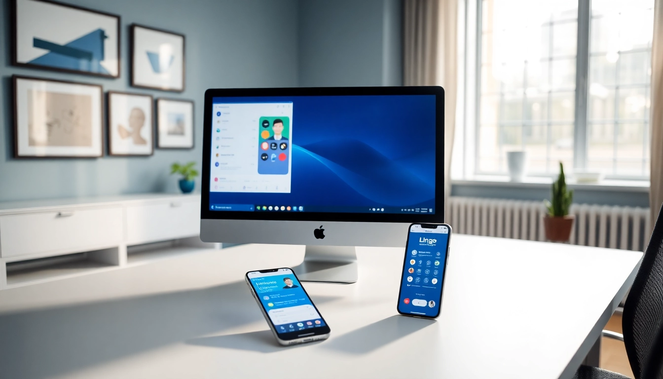 Connecting the world with Lingo Connect's innovative language solutions in a modern workspace.
