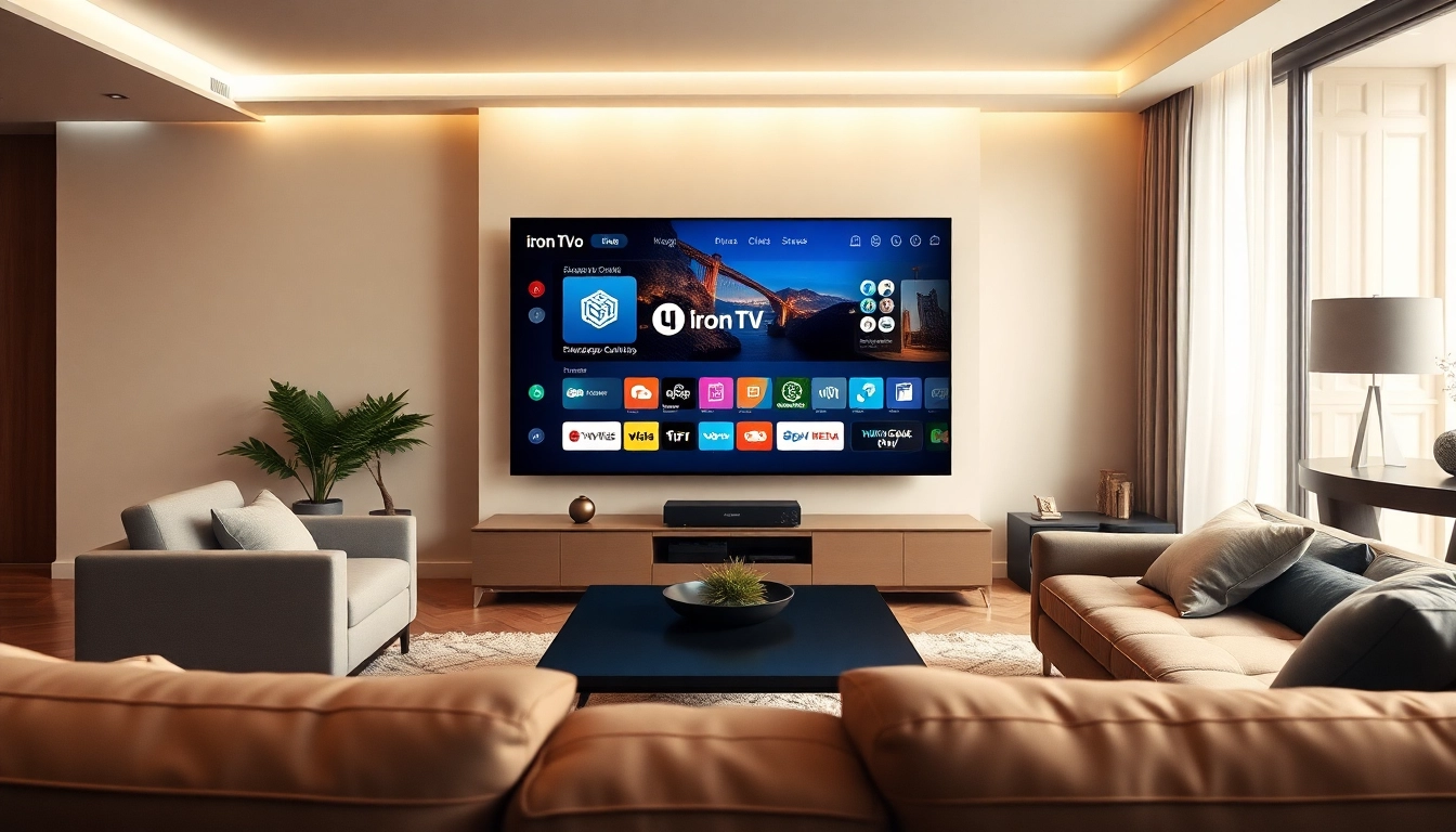 Stream with the iron TV Pro feature in a modern home setup showcasing comfort and style.
