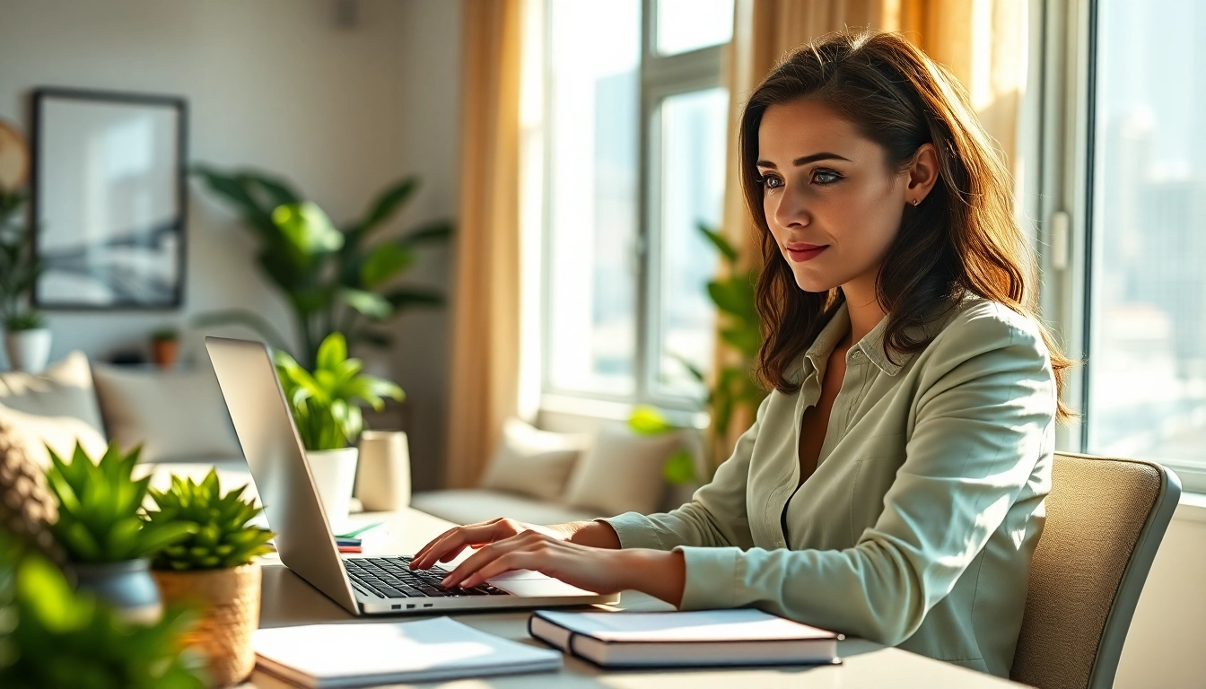Engaged professional woman at home office preparing material for https://nottinghammd.com.