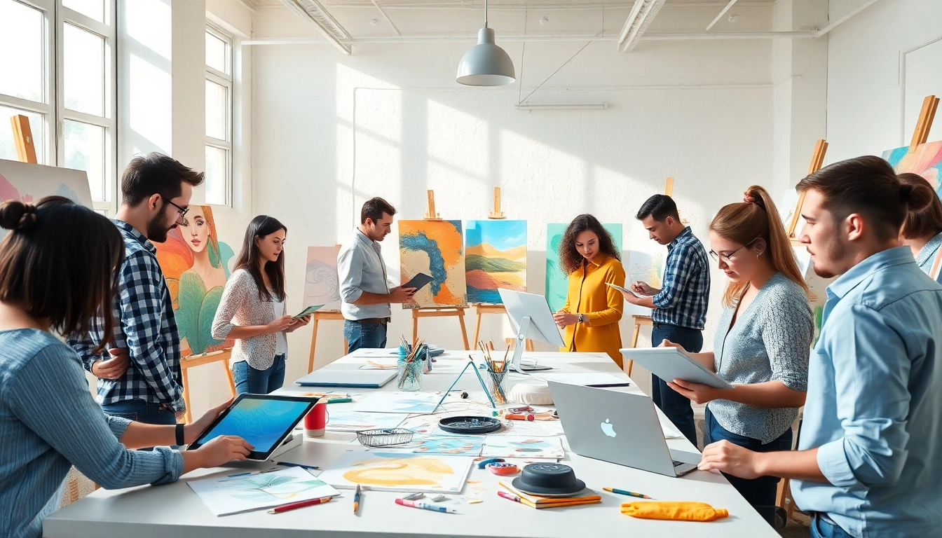 Create stunning visual art with seedance featuring artists in a vibrant studio atmosphere.