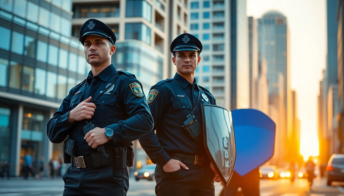 Security Guards patrolling an urban area, showcasing professionalism and vigilance in the setting.