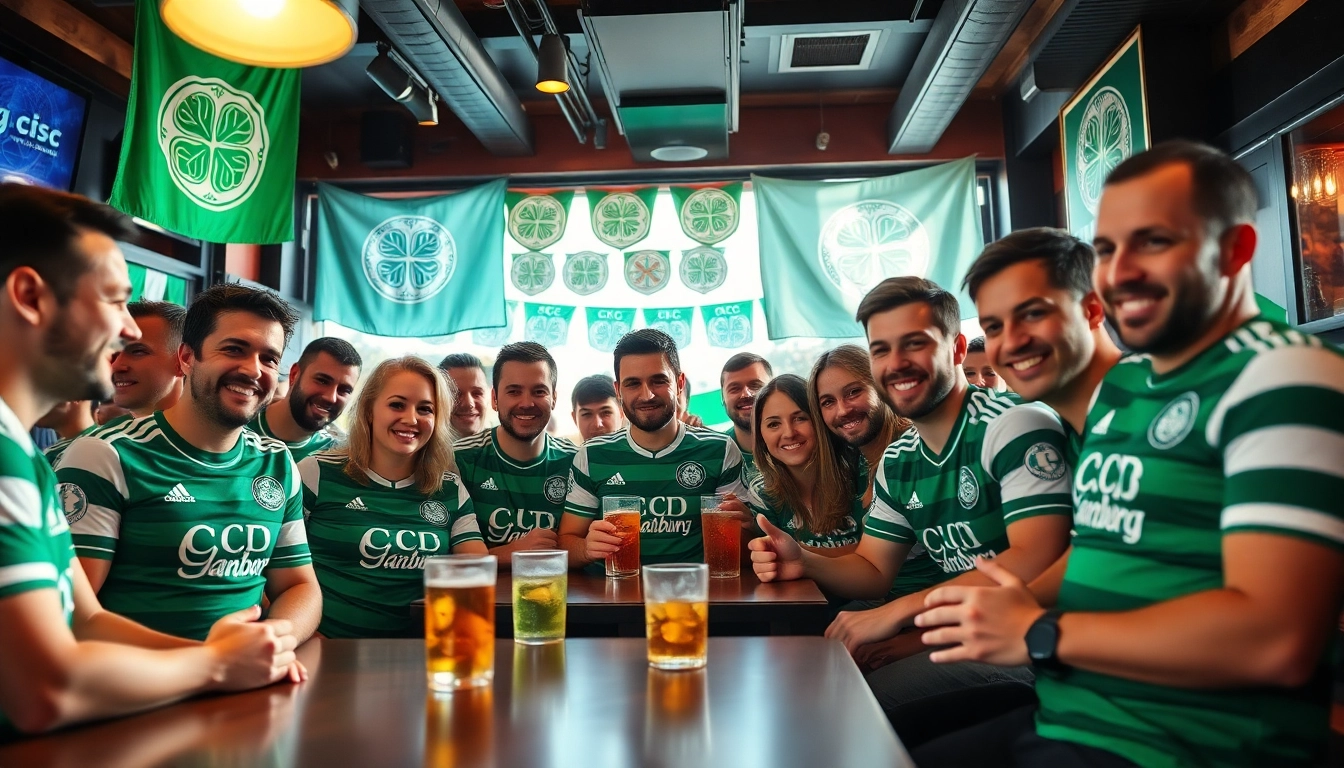 Feiernde Fans im Paddy's Bar für csc hamburg mit Team-Jerseys erlebbar machen.