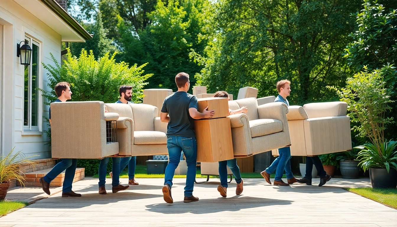 Efficient furniture removal Nashville TN team handling large items during a home relocation.