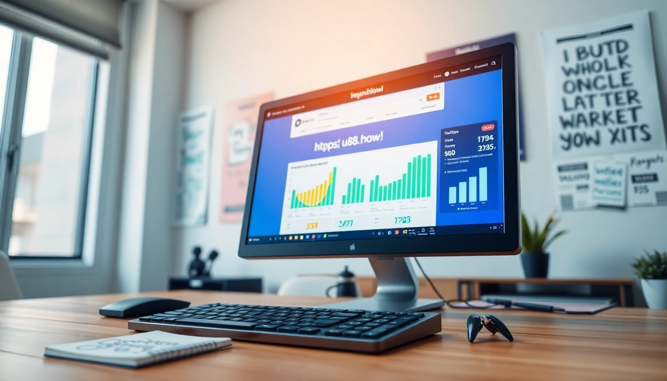Engaging professional workspace displaying the website https://uu88.how/ on a computer, highlighting productivity.