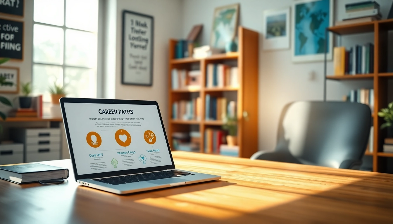Find my true calling through career guidance in a cozy, motivational office setting.