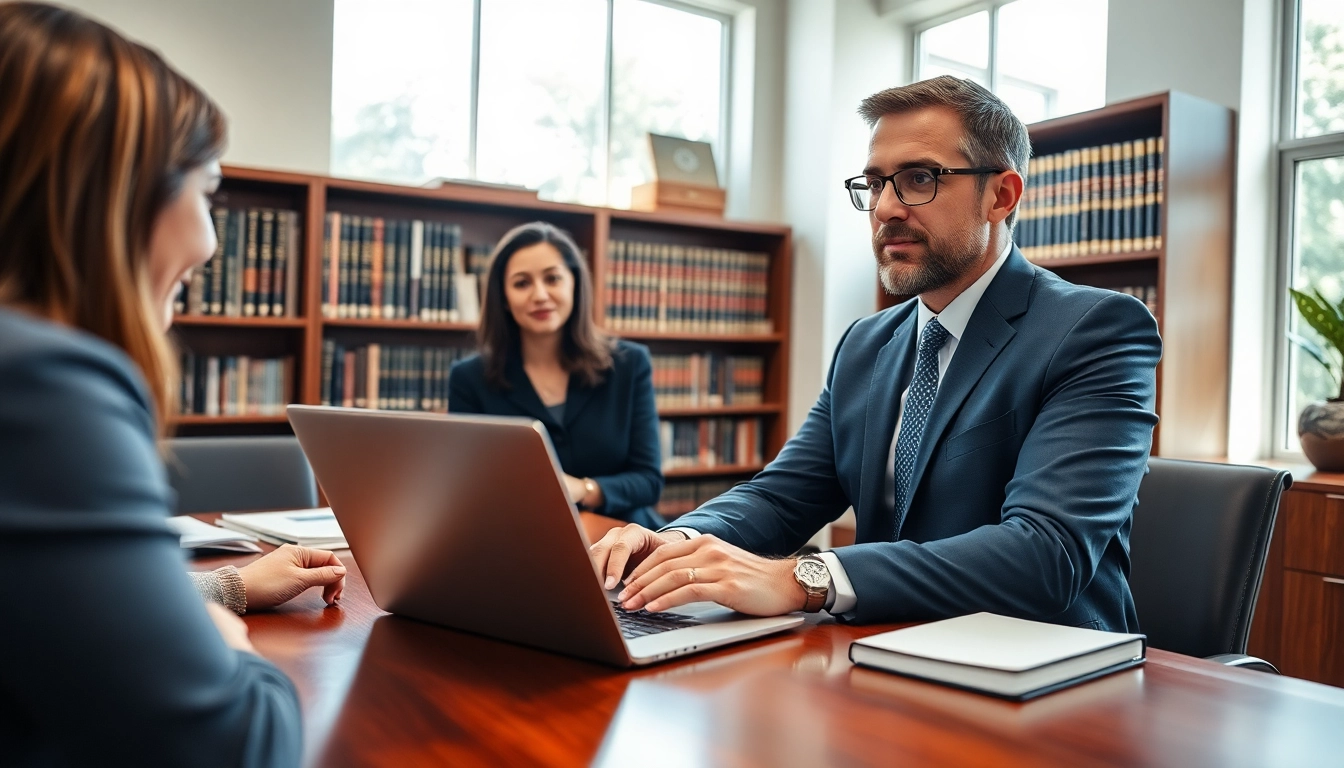 Sarasota personal injury lawyer consulting with clients in a professional office environment.