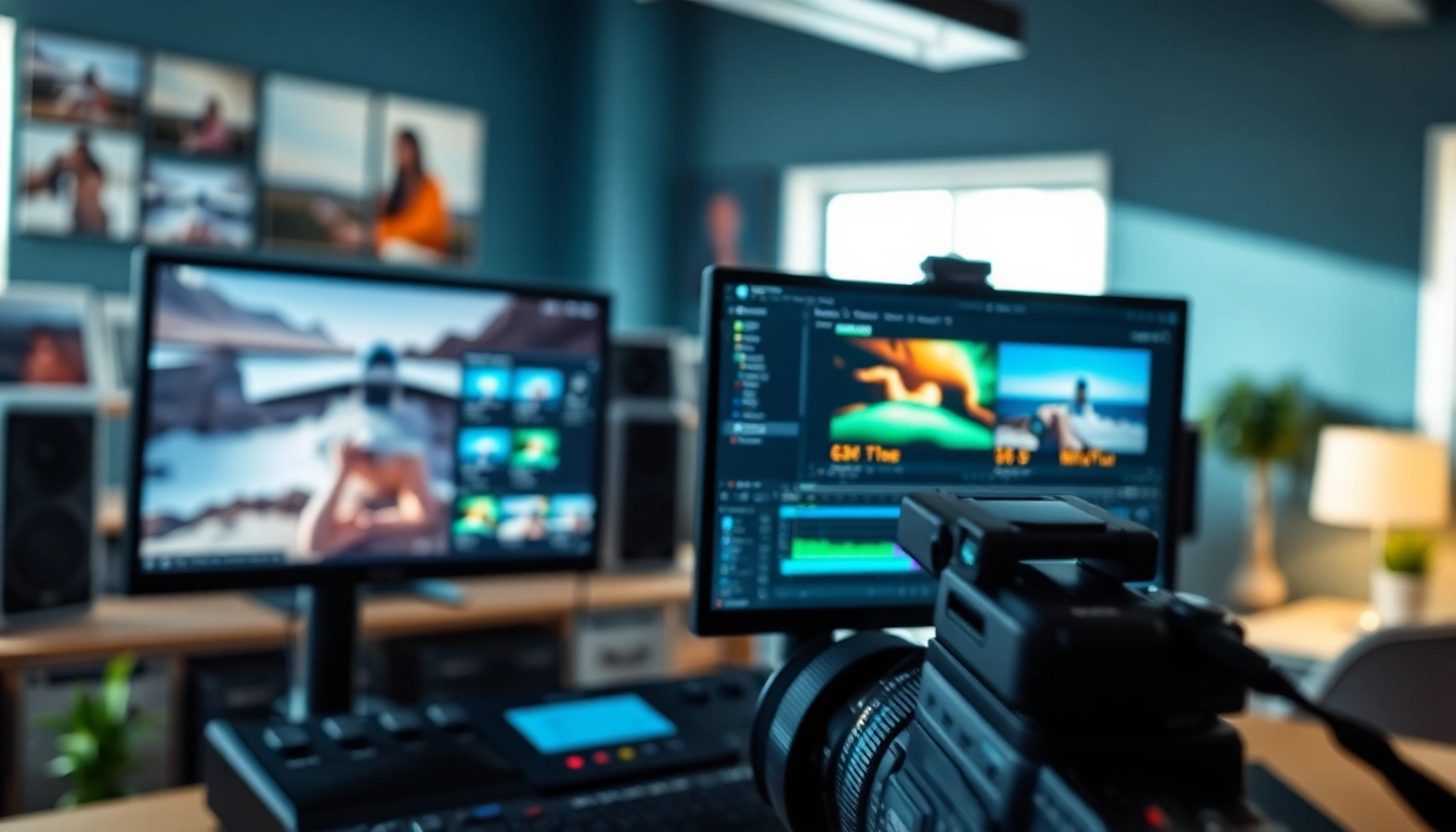 Converting image to video with advanced editing tools visible on a monitor.
