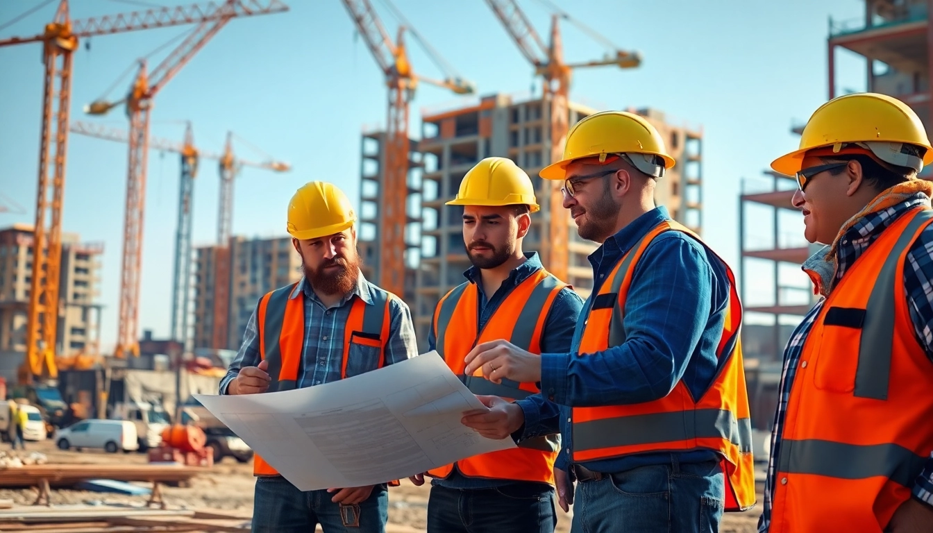 Construction workforce development illustrates teamwork among construction workers on-site.