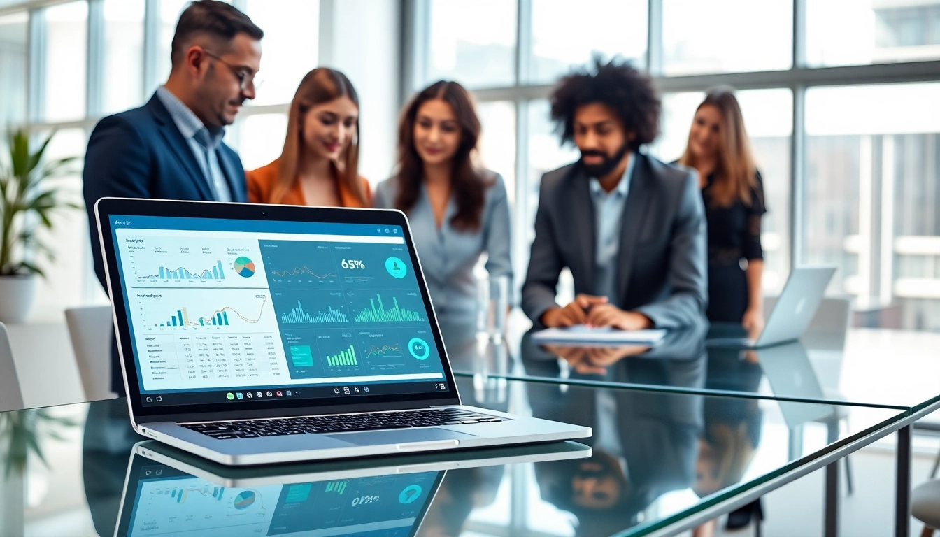 Engaging enterprise ai assistant optimizing team collaboration with technology in a modern office.