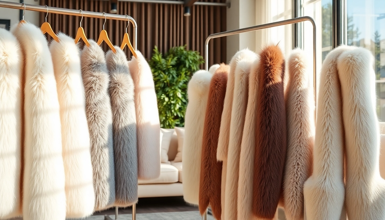 Verken nepbont stoffen in een stijlvolle interieur met luxe texturen en kleurvariaties.