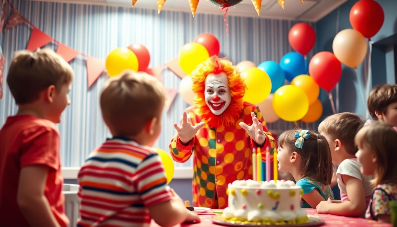 Engaging birthday party entertainers delighting children with fun activities and colorful decorations.