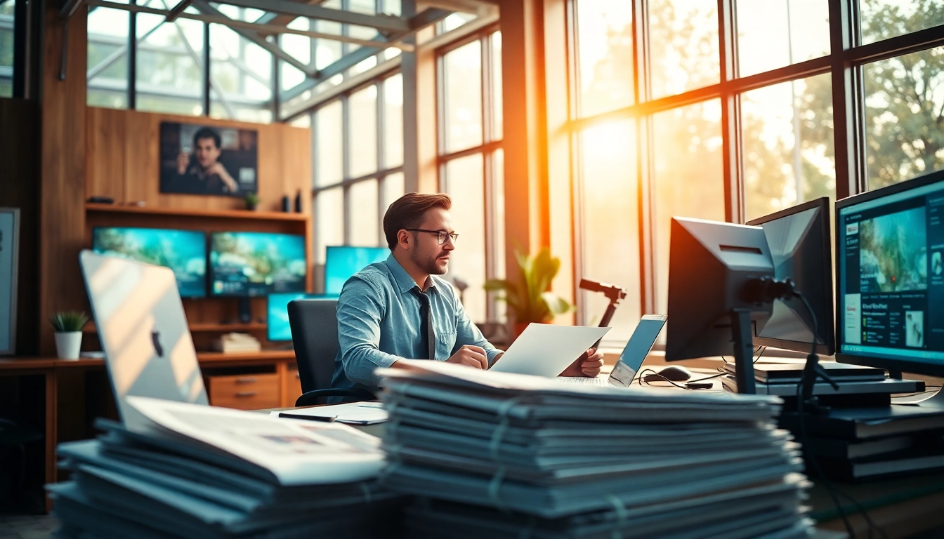 Engaging scene of thephoenixnewspaper journalist at work in a vibrant editorial environment.