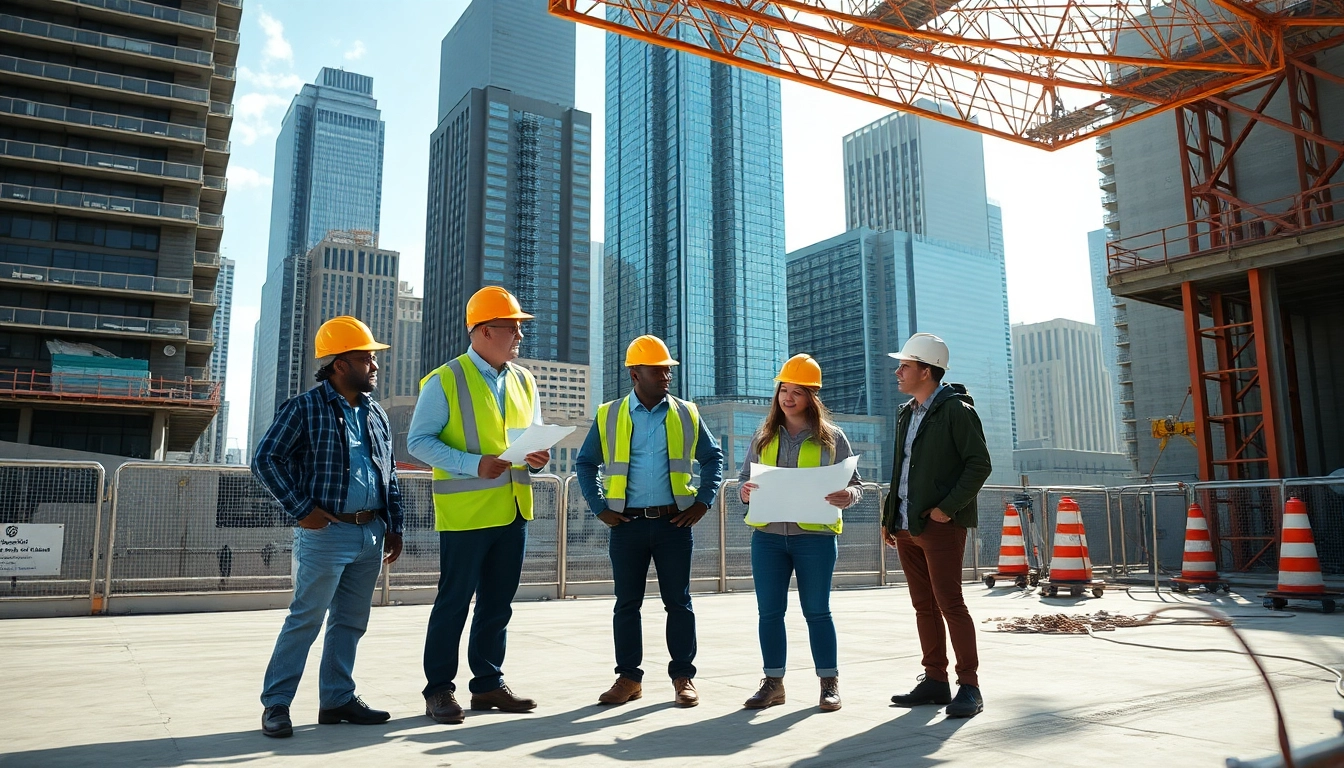 A New York City General Contractor managing a diverse team on a busy construction site.