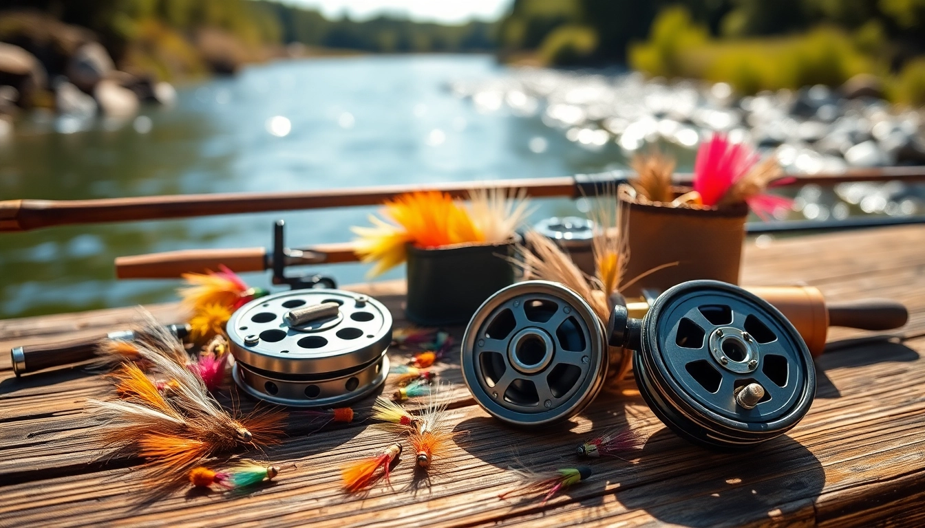 Showcasing a comprehensive Fly fishing kit featuring premium rods, reels, and accessories.