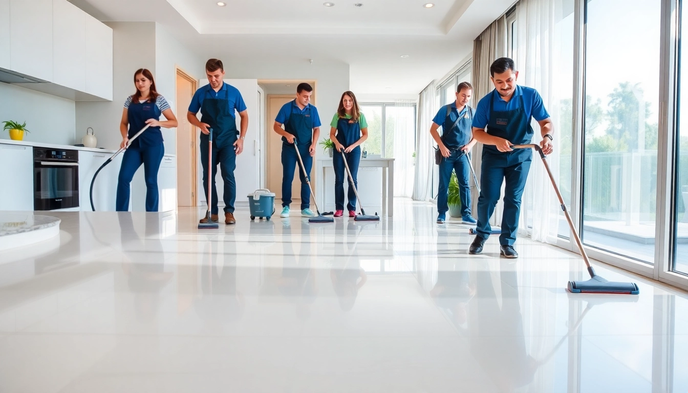 Efficient bond cleaning in Brisbane by a professional team in a bright apartment setting.
