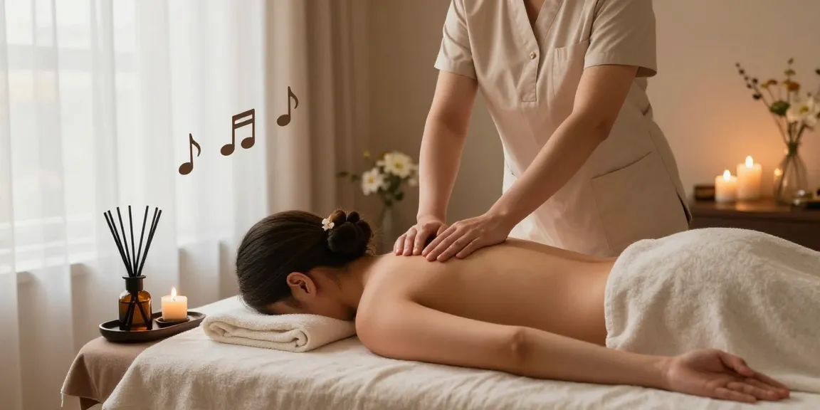 마사지 치료를 받는 고객과 편안한 스파 환경을 보여주는 이미지